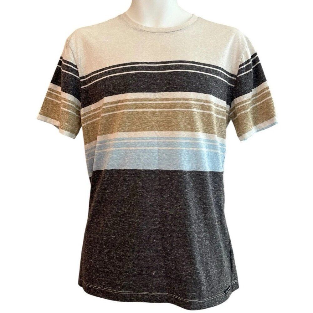 Mens Medium Striped Lightweight Short Sleeve Crew Neck T Shirt Ocean Current NWT
